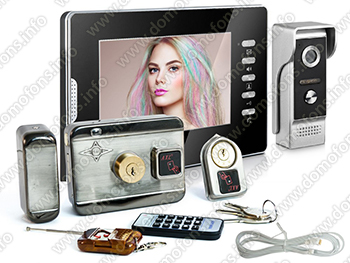 Комплект видеодомофона Eplutus EP-7300-B с электромеханическим замком AX066
